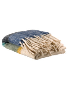 Pléd Isabel 130x160cm barevný pruh s modrou | VIVARAISE-1