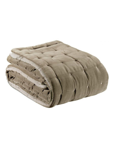 Sametový přehoz Elise 240x260, Ficelle| VIVARAISE-1