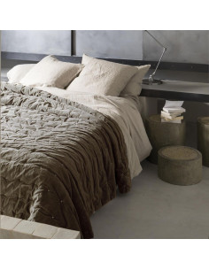 Velvet bedspread Elise 240x260, Ficelle| VIVARAISE - 1 2