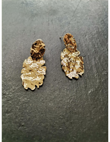 Náušnice tepané s oválným ověsem  | PIOU PIOU-3