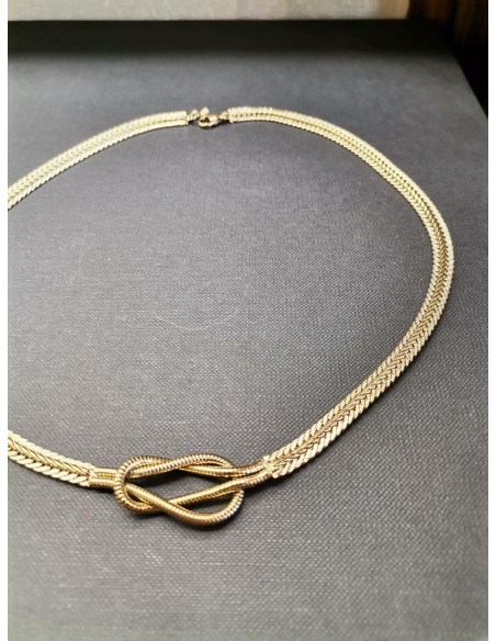 Necklace with knot, gold | PIOU PIOU - 1