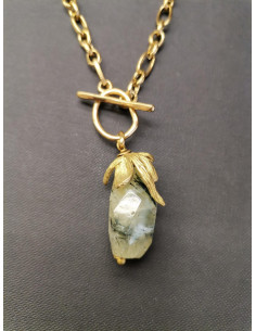 Necklace with natural rotten stone, gold | PIOU PIOU - 1