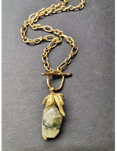 Necklace with natural rotten stone, gold | PIOU PIOU - 1 2