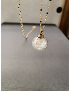Chain necklace with glass trailer Dandelion | PIOU PIOU - 1 2