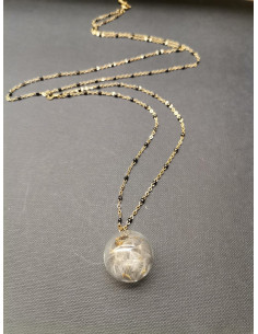 Chain necklace with glass trailer Dandelion | PIOU PIOU - 1