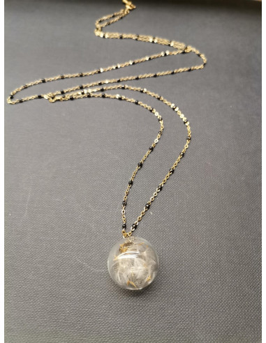 Chain necklace with glass trailer Dandelion | PIOU PIOU - 1