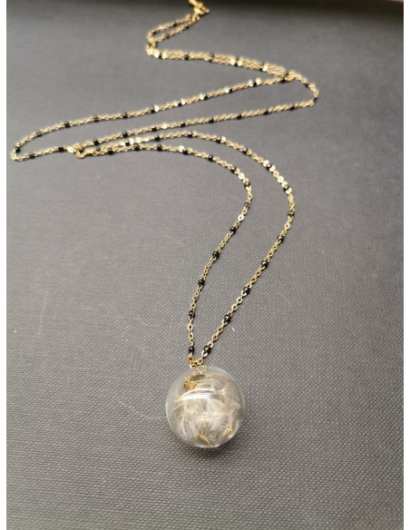 Chain necklace with glass trailer Dandelion | PIOU PIOU - 1
