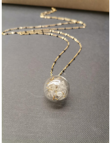 Chain necklace with glass trailer Dandelion | PIOU PIOU - 4