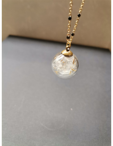 Chain necklace with glass trailer Dandelion | PIOU PIOU - 5