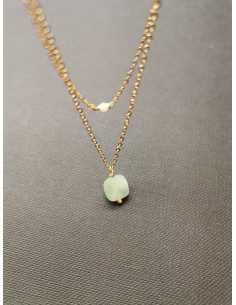Long gold chain with amazonite| PIOU PIOU - 1 2