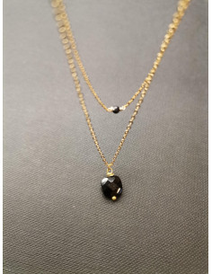 Long gold chain with onyx | PIOU PIOU - 1 2