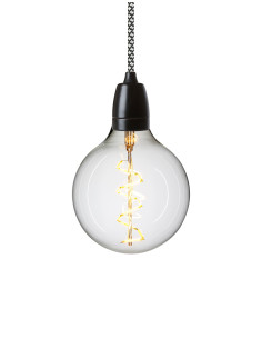 Světlo Classic s černou porcelánovou objímkou, do zásuvky, kabel Side track | NUD COLLECTION-1