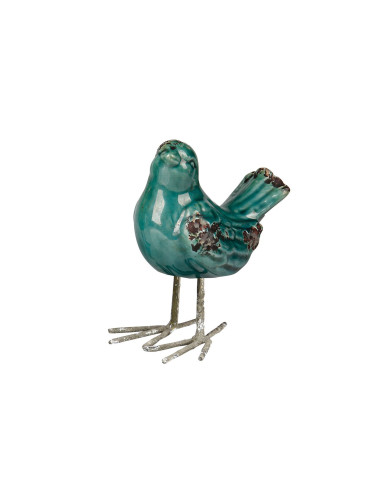 Dekorace - keramický ptáček, zelený s patinou | CÔTÉ TABLE-1