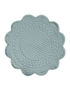 Fabric placemat Boutis round, Vert de gris Ø42 | CÔTÉ TABLE - 1