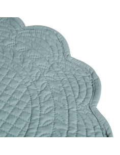 Fabric placemat Boutis round, Vert de gris Ø42 | CÔTÉ TABLE - 1 2