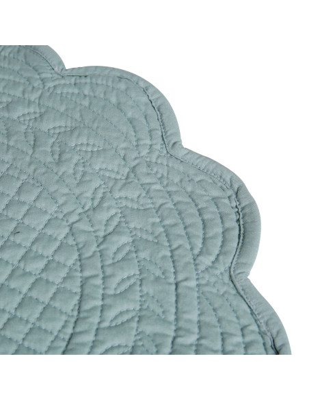 Fabric placemat Boutis round, Vert de gris Ø42 | CÔTÉ TABLE - 2