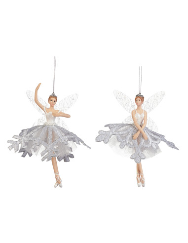 Závěsná dekorace – víla v šatech se stříbrnou vločkou | GOODWILL-2
