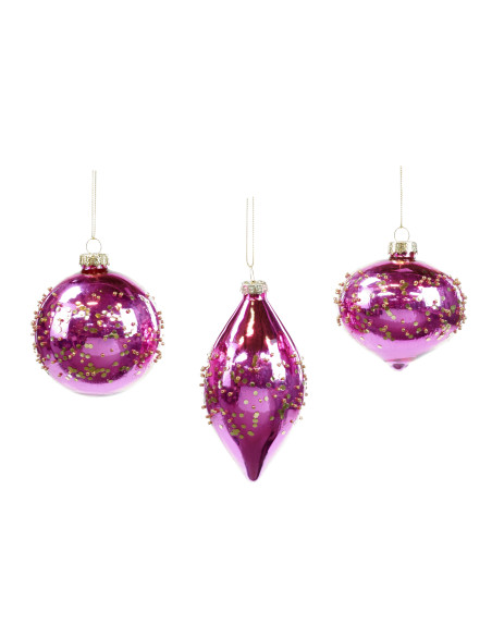 Vánoční ozdoba - skleněná růžová cibulka | GOODWILL-2