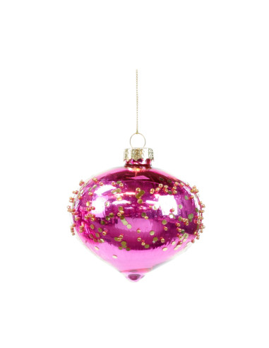 Vánoční ozdoba - skleněná růžová cibulka | GOODWILL-1