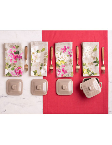 4Dinner - set of cloth napkins Blossom | TESSITURA TOSCANA TELERIE - 1