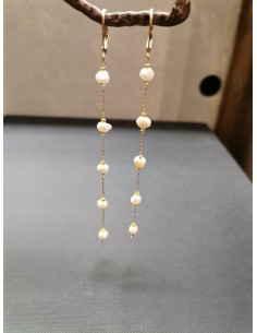 Řetízkové náušnice s perličkami | PIOU PIOU-1