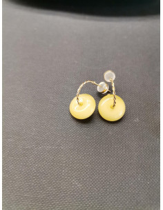 Earrings with round yellow bead| PIOU PIOU - 1 2
