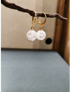 Náušnice s bílým průsvitným prvkem | PIOU PIOU-1