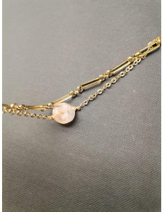 Náramek s dvojitým řetízkem a se slunečním kamenem | PIOU PIOU-1 2