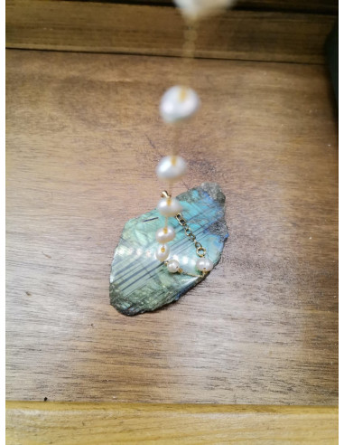 Řetízkový náramek zlatý se sladkovodními perlami | PIOU PIOU-5