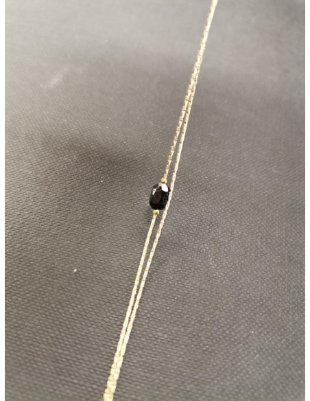 Řetízkový náramek zlatý se surovým safírem | PIOU PIOU-4