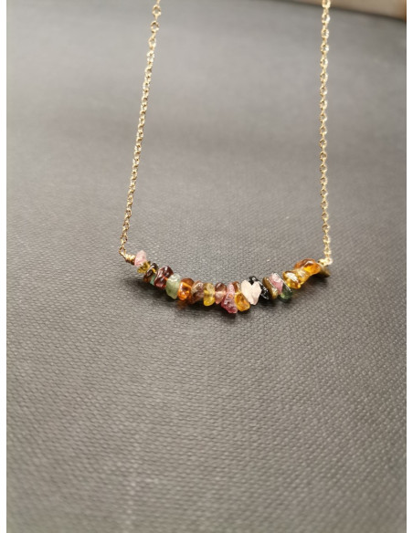 Necklace with coloured tourmaline stones | PIOU PIOU - 4