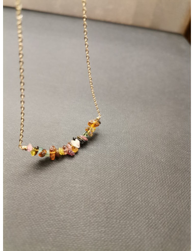 Necklace with coloured tourmaline stones | PIOU PIOU - 5