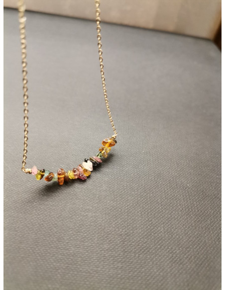 Necklace with coloured tourmaline stones | PIOU PIOU - 5