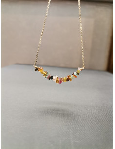 Necklace with coloured tourmaline stones | PIOU PIOU - 1 2