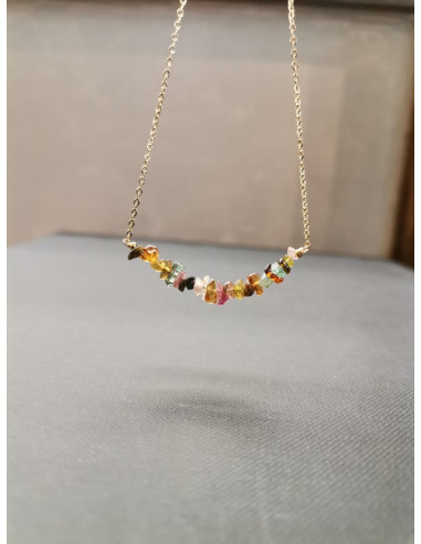 Necklace with coloured tourmaline stones | PIOU PIOU - 2