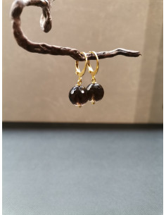 Earrings with translucent brown element | PIOU PIOU - 1
