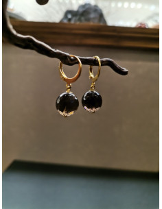 Earrings with translucent brown element | PIOU PIOU - 1 2