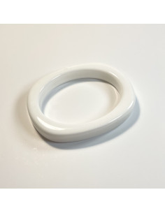 Rectangular rounded bracelet, white | FRANCINE BRAMLI - 1