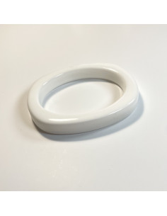 Rectangular rounded bracelet, white | FRANCINE BRAMLI - 1 2