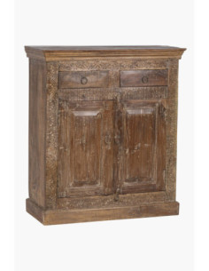 Recycled teak chest of drawers with 2 doors | import India - 1