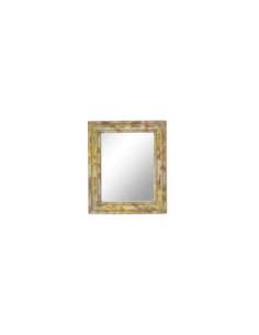 Wooden mirror with white patina, 34x28 | import India - 1 2