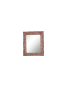 Wooden mirror with red patina, 34x28 | import India - 1 2