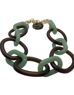 Chocolate and grey-green chain necklace | FRANCINE BRAMLI - 1 2