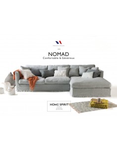 Nomad 6-seater sofa in beige linen | HOME SPIRIT - 1 2
