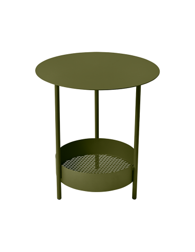 Kovový odkládací stolek Salsa s poličkou | FERMOB-23 pesto