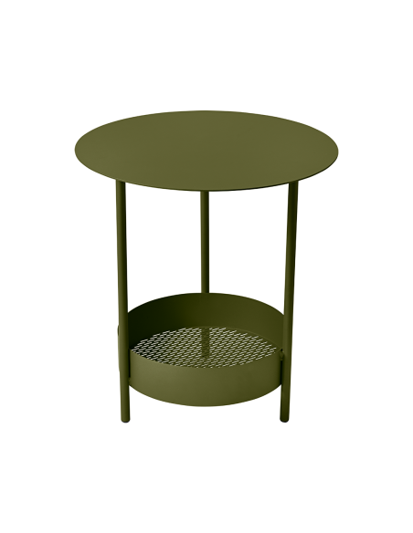 Kovový odkládací stolek Salsa s poličkou | FERMOB-23 pesto