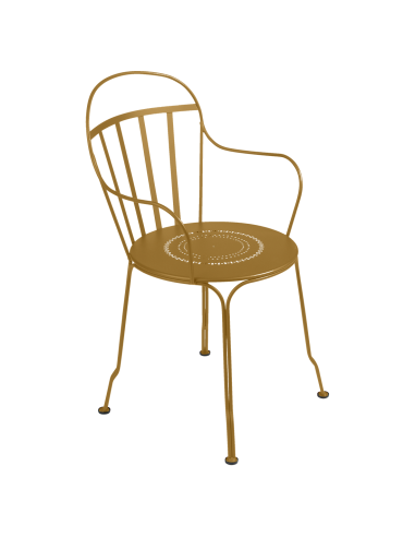 Zahradní kovová židle s područkami Louvre | FERMOB-24