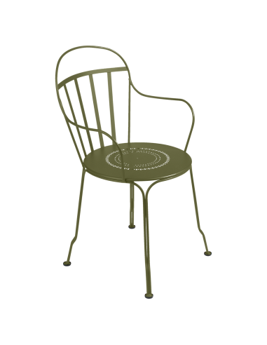Zahradní kovová židle s područkami Louvre | FERMOB-25