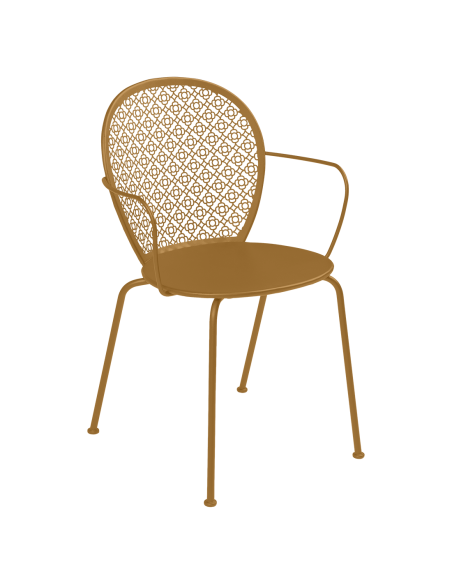 Kovová zahradní židle Lorette s područkami | FERMOB-24