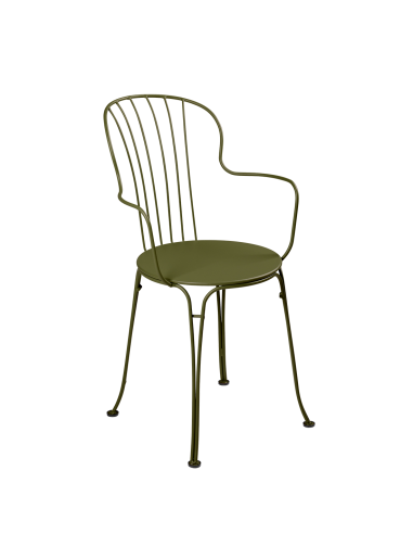 Zahradní kovová židle Opéra + s područkou  | FERMOB-25